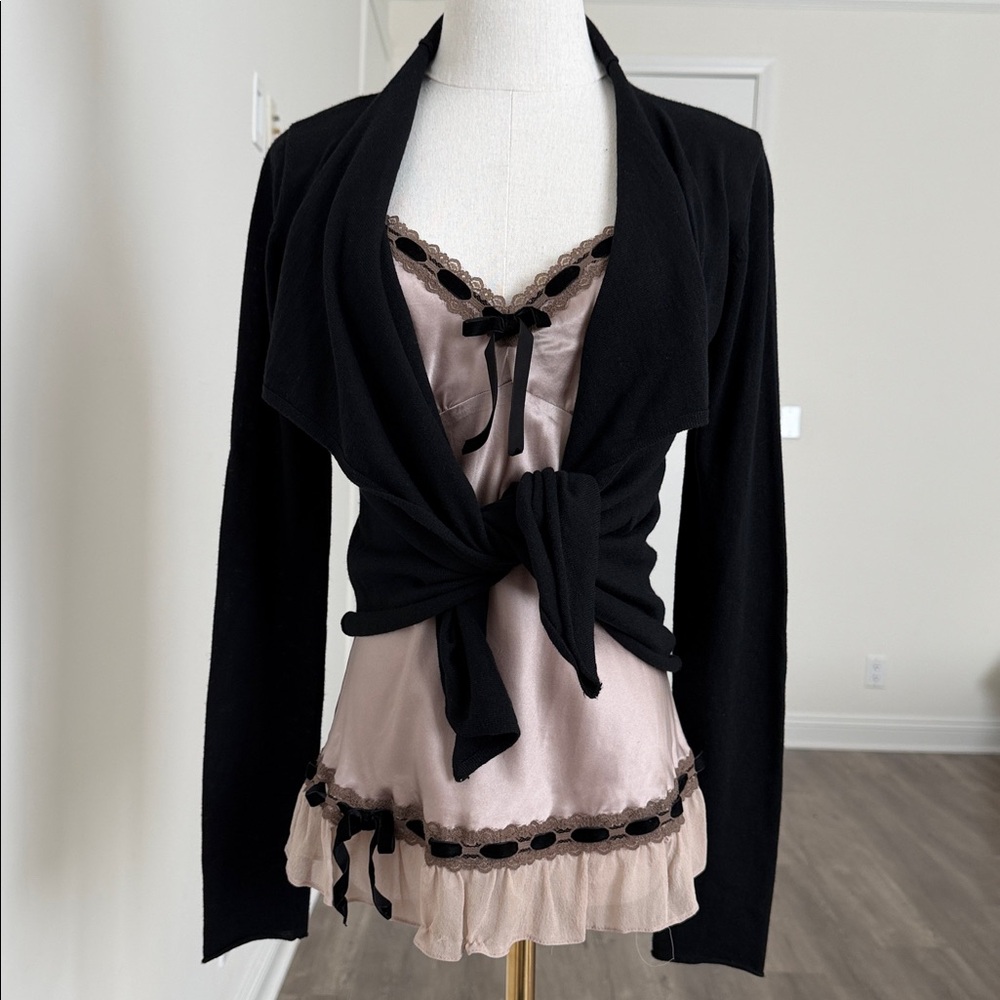 Gold Hawk silk and cashmere cardigan